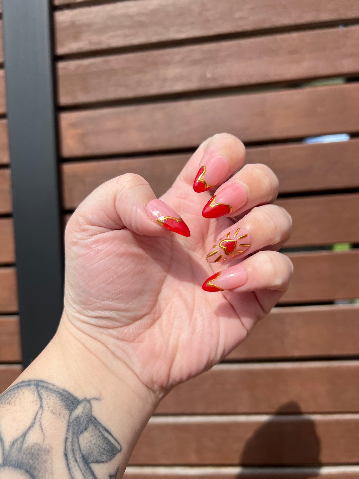 Red & Gold Heart Chrome