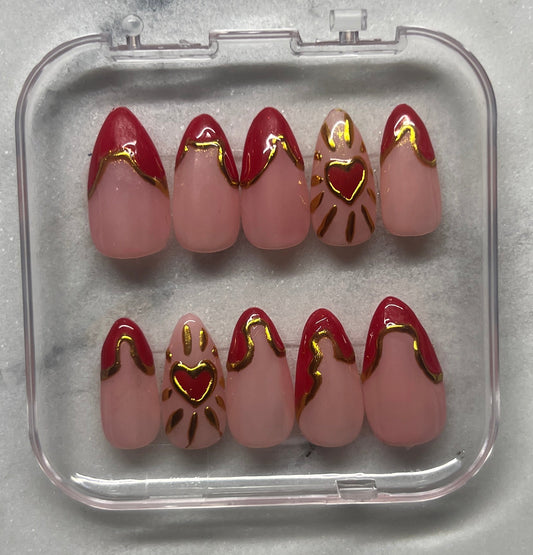 Red & Gold Heart Chrome